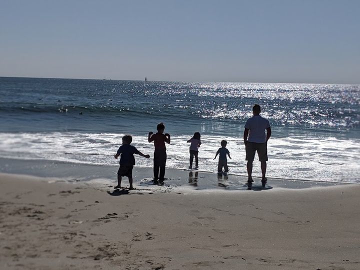 family at beach